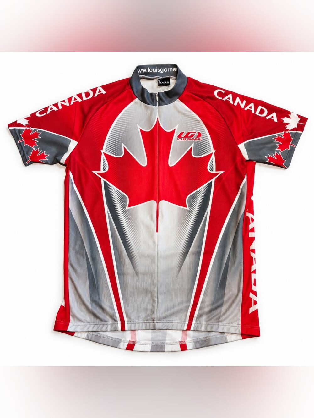Louis Garneau Team Canada Cycling Jersey Red White Maple Leaf Large🇨🇦